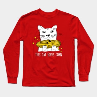 This cat loves corn Long Sleeve T-Shirt